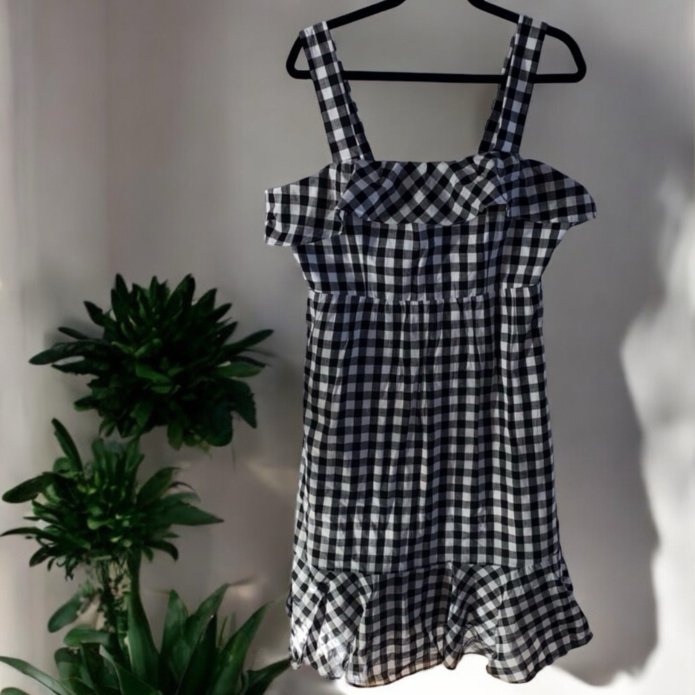 J. Crew Black and White Checkered Dress